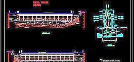 闸坝立视图及剖面图