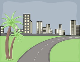 路卡通背景矢量