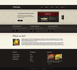 黑色质感的科技网站模板