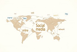 社会媒体插画矢量