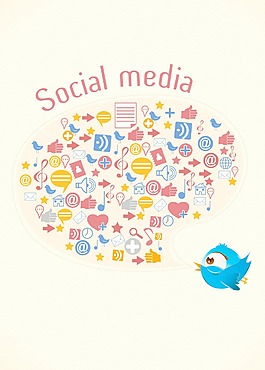 社会媒体插画矢量