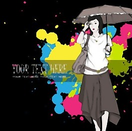 时尚美容02矢量