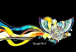 向量与discoball多彩的演唱会海报