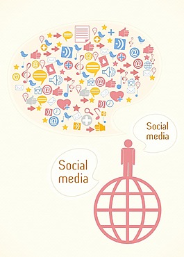 社会媒体插画矢量