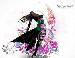 矢量彩色插图的女人