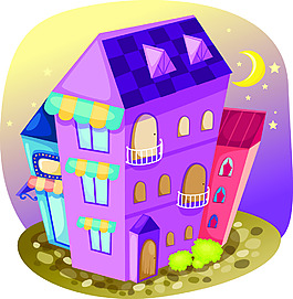 卡通房子矢量图