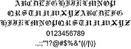 传统的哥特式字体，第十七。