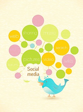 社会媒体插画矢量