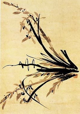 中国兰草水墨