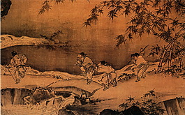 河边玩耍的人