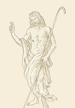 复活复活的耶稣基督站