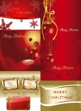 喜庆的圣诞背景矢量