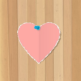 撕纸心寄托在木制的背景