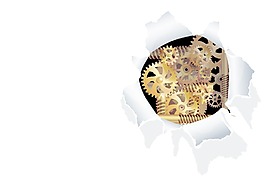 齿轮通过纸孔载体