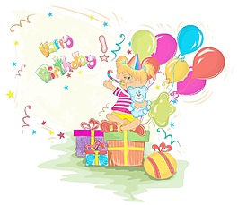 孩子们的生日聚会矢量插画