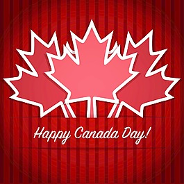 加拿大国庆节快乐卡矢量格式