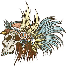 羽毛颅骨矢量元素