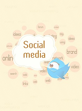 社会媒体插画矢量