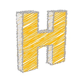 涂鸦H字母矢量