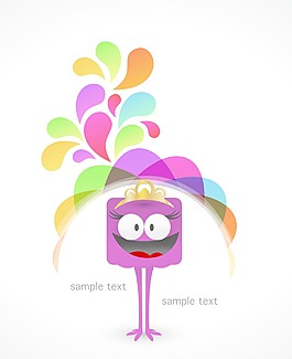 可爱的怪物矢量插画