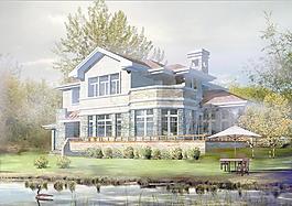 二层别墅效果图