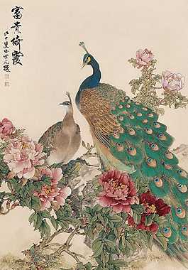 孔雀水墨画图片_孔雀水墨画素材_孔雀水墨画模板免费下载-六图网