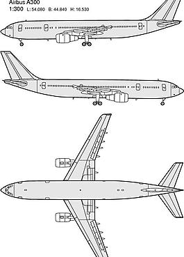 飞机线稿矢量图