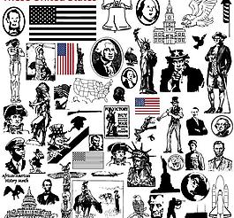 复古美国元素设计矢量素材