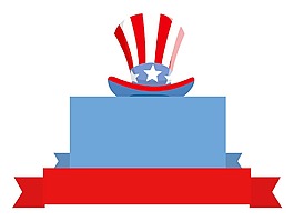 美国爱国主题的旗帜-空白设计矢量