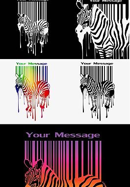 斑马与条形码矢量图