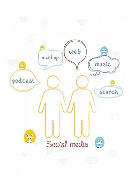 社会媒体插画矢量