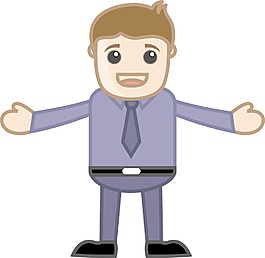 欢迎办公业务的卡通人物矢量