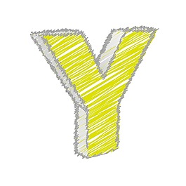 涂鸦y字母矢量