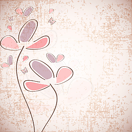 蹩脚的怀旧背景与美丽的花卉装饰