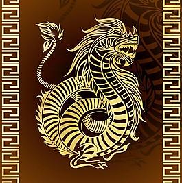 龙年花纹图案矢量图2