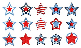 七月第四星星矢量矢量图