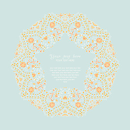 观赏圆形花边帧背景为庆祝活动