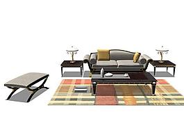 沙发组合3D模型-家具3D模型库