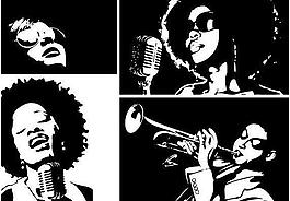 4款潮流音乐人物矢量图