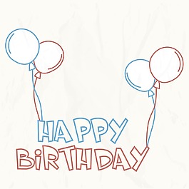 生日聚会的邀请信和贺卡悬挂气球生日快乐蹩脚的背景和文本