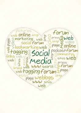 社会媒体插画矢量