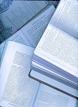 从打开的书籍的背景