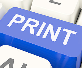 打印键显示打印机的打印或打印输出
