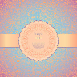 观赏圆形花边帧背景为庆祝活动