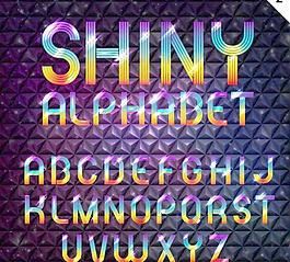 精美炫光彩虹字母矢量素材2
