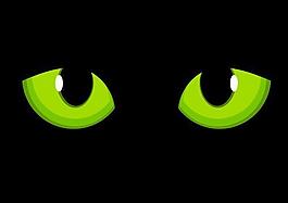 猫咪眼睛剪影矢量图