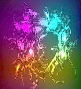 梦幻炫光美女剪影矢量素材01