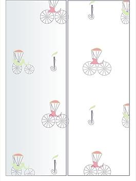 卡通自行车移门图案