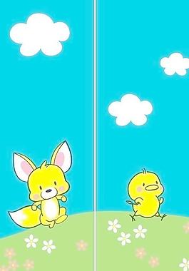 卡通小鸡与狐狸