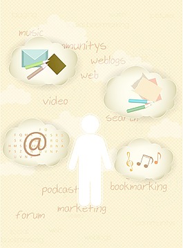 社会媒体插画矢量